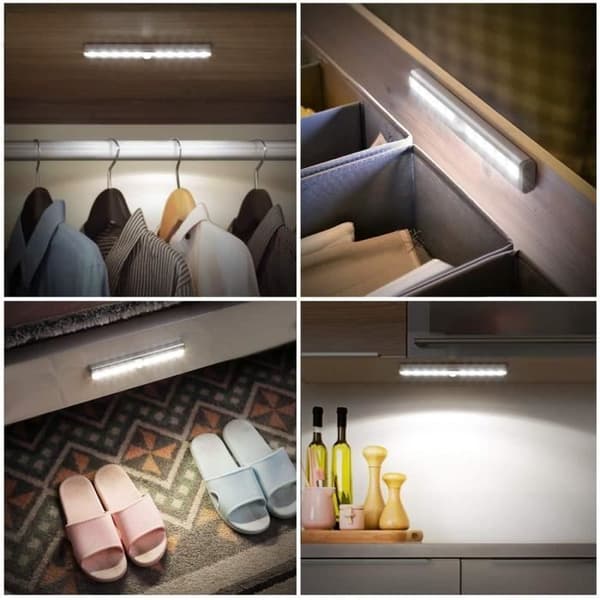 3st rörelsesensorljus, 10 LED garderobsljus LED nattljus, trapphus ljus-kall vit