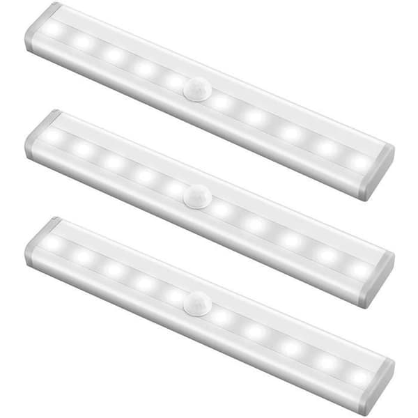 3st rörelsesensorljus, 10 LED garderobsljus LED nattljus, trapphus ljus-kall vit