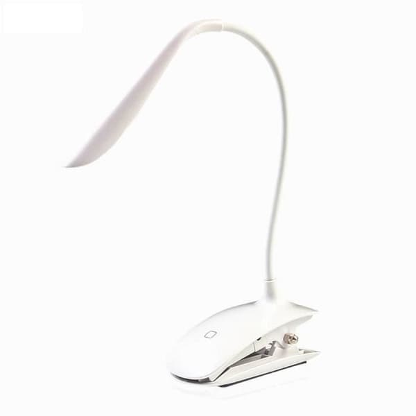 Flexibel uppladdningsbar Touch Led trådlös skrivbordslampa med Micro-USB-kabel Justerbar läslampa med clip-on Nattljus