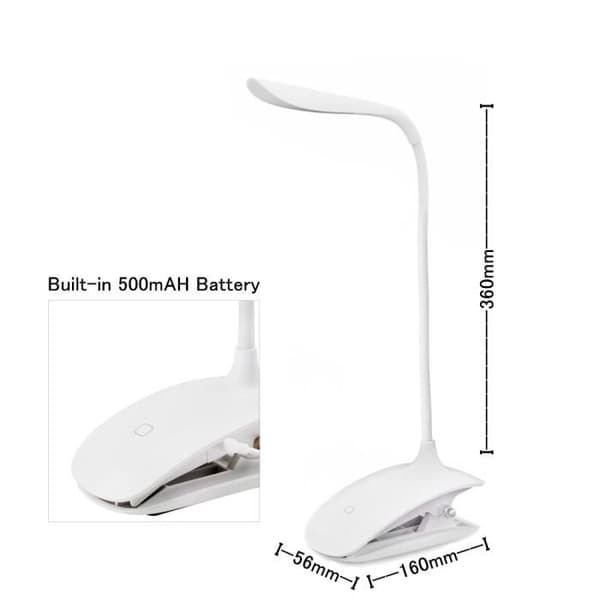 LED-bordslampa - Märke - Modell - Flexibel och justerbar - USB-uppladdningsbar - 3 ljusnivåer