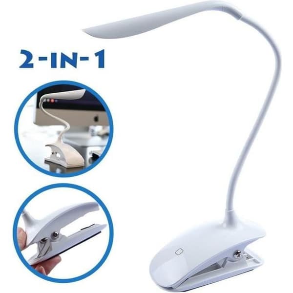 LED-bordslampa - Märke - Modell - Flexibel och justerbar - USB-uppladdningsbar - 3 ljusnivåer