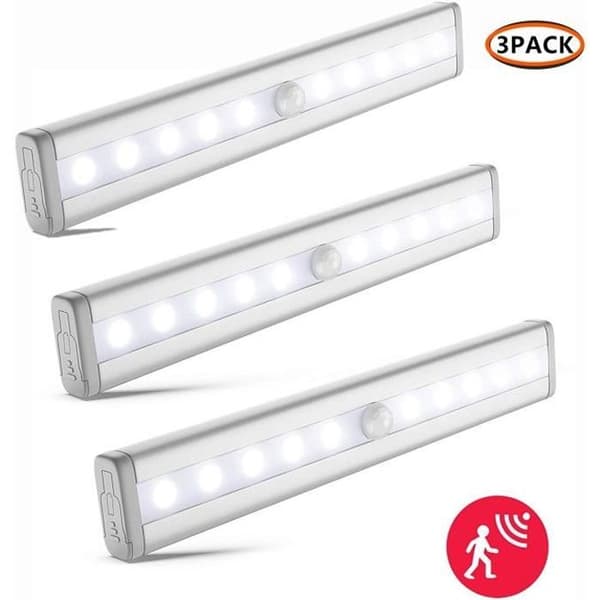 Garderobslampa - Mercase - Rörelsesensor - 10 LED - Vit
