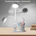 Miniatyrbild 4 av 4: Bordslampa för barn med pennhållare Färgskiftande sänglampa Uppladdningsbar LED-läslampa (vit)