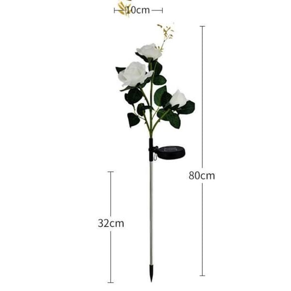 3 huvuden led solar rose lampa utomhusbelysning trädgård gräsmatta landskap dekoration gul