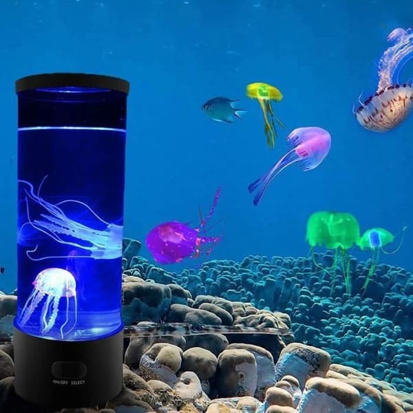 Novelty Jellyfish LED Lava Lamp - med fjärrkontroll och 16 färger - Aquarium Style Mood Lamp