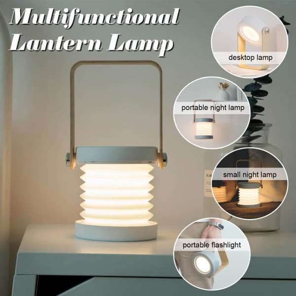 TEMPSA 4 i 1 bärbar trådlös bordslampa - LED sänglampa med 3 ljuslägen - 360° roterbar