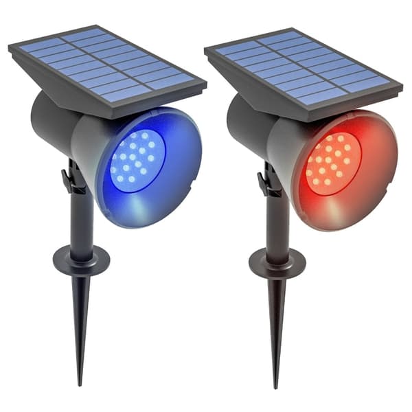 Rootz Solar Lights Paket med 2 - Trädgårdslampor - Utomhusbelysning - Atmosfäriska och levande färger - Långvarig belysning - 10,6L x 15W x 38H cm - P