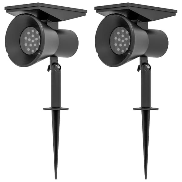 Rootz Solar Lights Pakke med 2 - Havelamper - Udendørs belysning - Atmosfæriske og levende farver - Langtidsholdbar belysning - 10,6L x 15W x 38H cm -