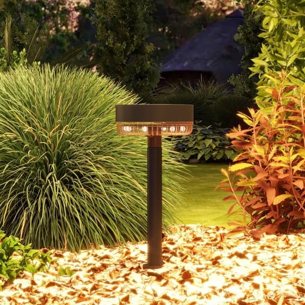 Rootz Solar Garden Lights - Utomhus LED-lampor - Vattentäta trädgårdslampor - Varmvitt ljus - 10-12h Drifttid - Ø13 x 39,5H cm - Svart