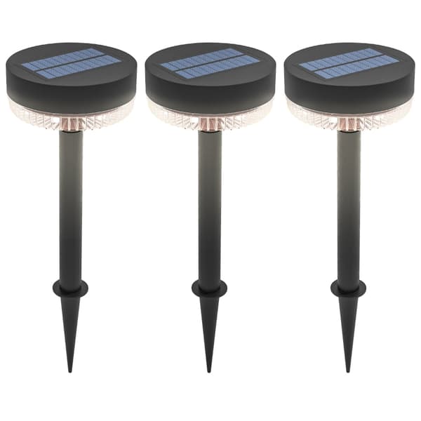 Rootz Solar Garden Lights - Utomhus LED-lampor - Vattentäta trädgårdslampor - Varmvitt ljus - 10-12h Drifttid - Ø13 x 39,5H cm - Svart