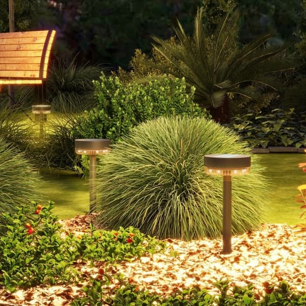 Rootz Solar Garden Lights - Utomhus LED-lampor - Vattentäta trädgårdslampor - Varmvitt ljus - 10-12h Drifttid - Ø13 x 39,5H cm - Svart