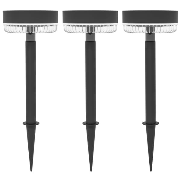 Rootz Solar Garden Lights - Utomhus LED-lampor - Vattentäta trädgårdslampor - Varmvitt ljus - 10-12h Drifttid - Ø13 x 39,5H cm - Svart