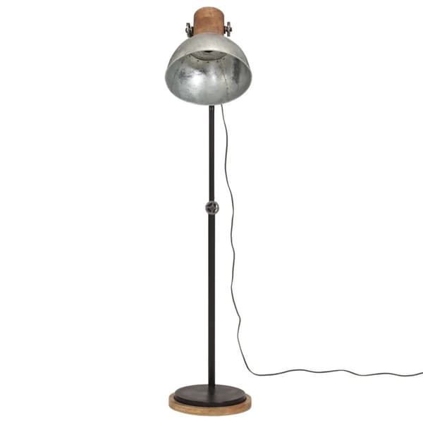 vidaXL gulvlampe 30x30x100-150 cm 25 W E27 vintagesølv