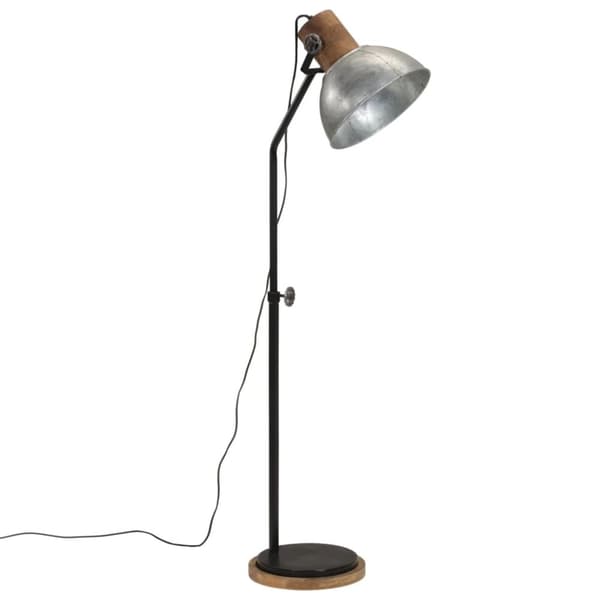 vidaXL gulvlampe 30x30x100-150 cm 25 W E27 vintagesølv
