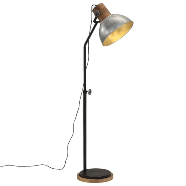 vidaXL gulvlampe 30x30x100-150 cm 25 W E27 vintagesølv