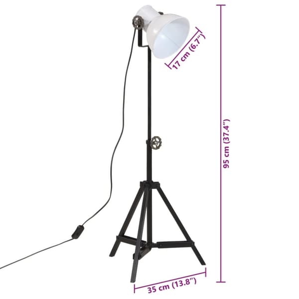 vidaXL Gulvlampe 25 W hvit 35x35x65/95 cm E27