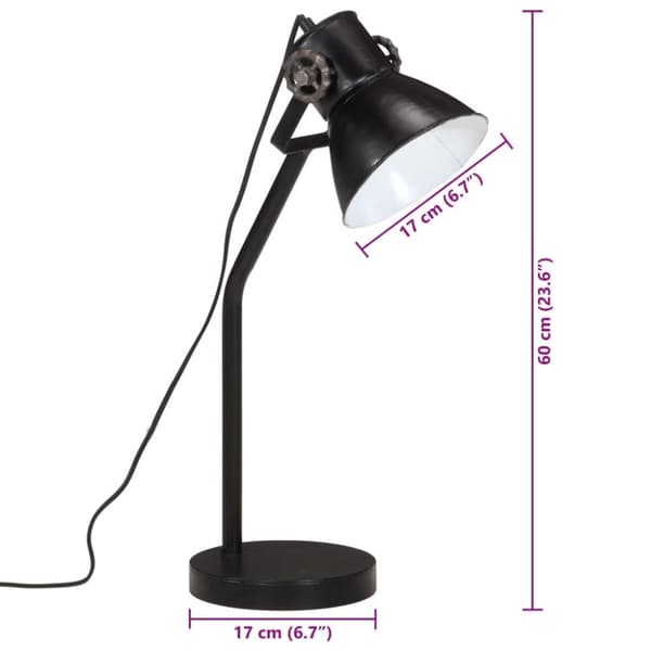 vidaXL Kattovalaisin 25 W musta 17x17x60 cm E27