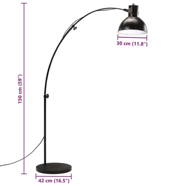 vidaXL gulvlampe 150 cm 25 W E27 sort