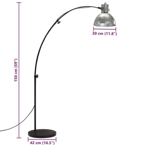 vidaXL gulvlampe 150 cm 25 W E27 vintagesølv