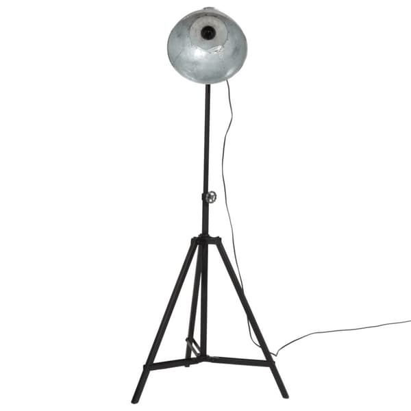 vidaXL gulvlampe 61x61x90/150 cm 25 W E27 vintagestil sølvfarvet