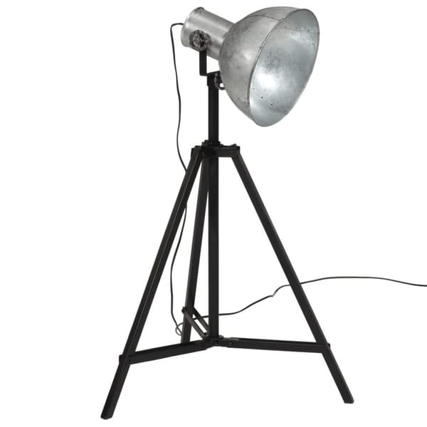 vidaXL gulvlampe 61x61x90/150 cm 25 W E27 vintagestil sølvfarvet