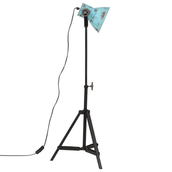 vidaXL Golvlampa 25 W nött blå 35x35x65/95 cm E27