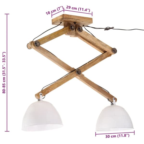 vidaXL Taklampe 25 W hvit 29x18x85 cm E27