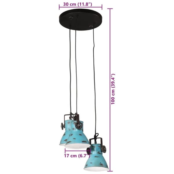 vidaXL Hengelampe 25 W denimblå 30x30x100 cm E27