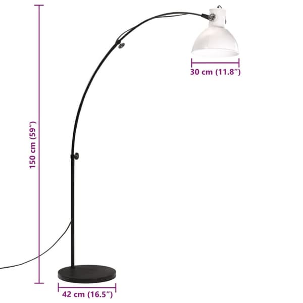 vidaXL gulvlampe 150 cm 25 W E27 hvid
