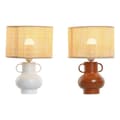 Miniatyrbild 5 av 5: Bordslampa Home ESPRIT Vit Naturell Terrakota n Metall Bambu 50 W 220 V 22 x 22 x 33 cm (2 antal)