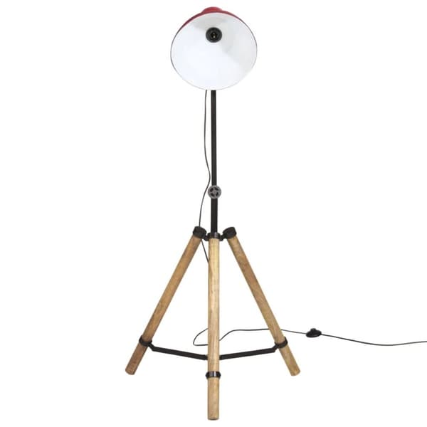 vidaXL Golvlampa 25 W nött röd 75x75x90-150 cm E27