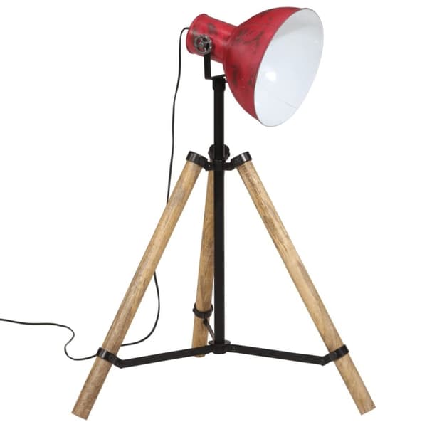 vidaXL Golvlampa 25 W nött röd 75x75x90-150 cm E27