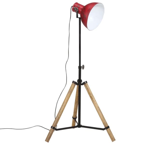 vidaXL Golvlampa 25 W nött röd 75x75x90-150 cm E27