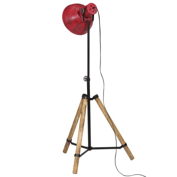vidaXL gulvlampe 25 W 75x75x90-150 cm E27 rustik rød