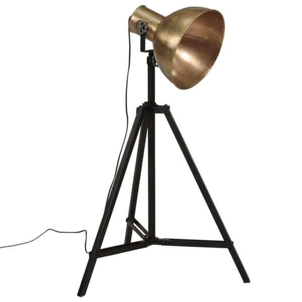 vidaXL Golvlampa 25 W antik mässing 61x61x90/150 cm E27