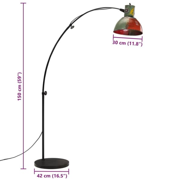 vidaXL gulvlampe 150 cm 25 W E27 flerfarvet