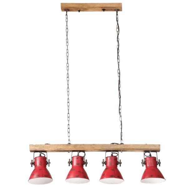 vidaXL loftlampe 25 W 90x24x111 cm E27 rustik rød