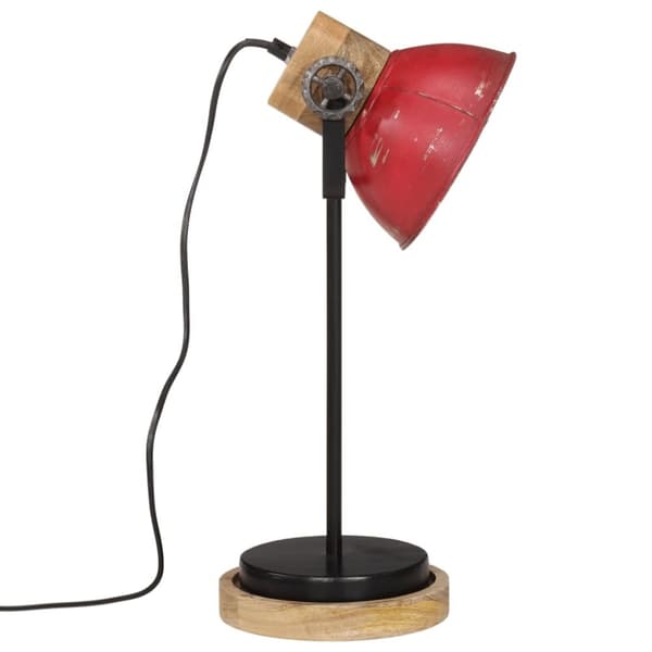 vidaXL Skrivbordslampa 25 W nött röd 17x17x50 cm E27