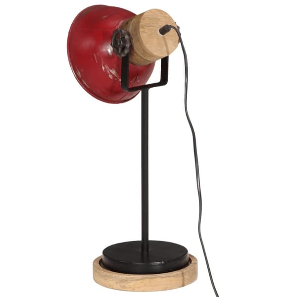 vidaXL Skrivbordslampa 25 W nött röd 17x17x50 cm E27