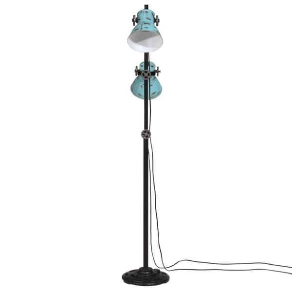 vidaXL Golvlampa 25 W nött blå 25x25x90/160 cm E27
