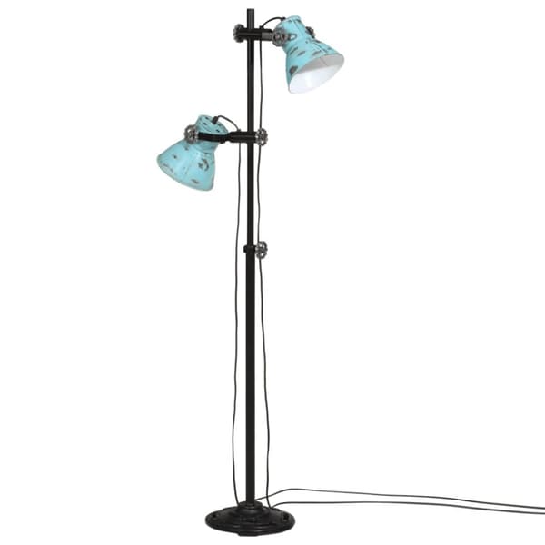 vidaXL Golvlampa 25 W nött blå 25x25x90/160 cm E27