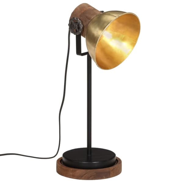 vidaXL skrivebordslampe 17x17x50 cm 25 W E27 antik messingfarve