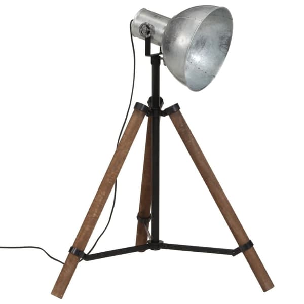 vidaXL gulvlampe 75x75x90-150 cm 25 W E27 vintagesølv