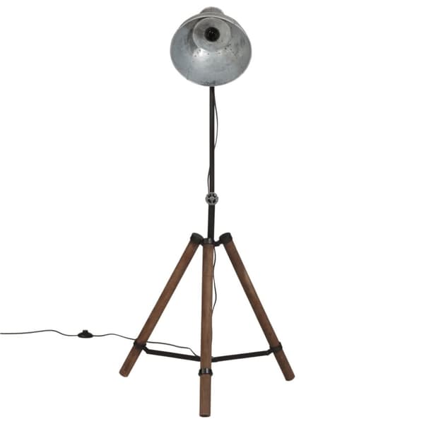 vidaXL Golvlampa 25 W vintage silver 75x75x90-150 cm E27