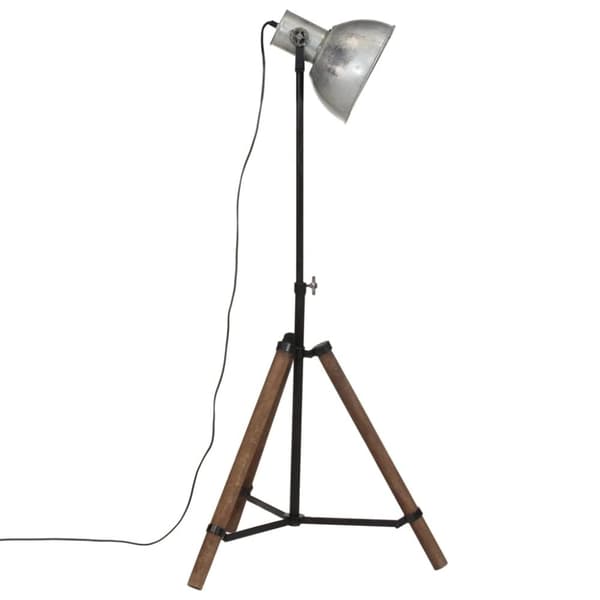 vidaXL Golvlampa 25 W vintage silver 75x75x90-150 cm E27