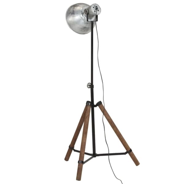 vidaXL Golvlampa 25 W vintage silver 75x75x90-150 cm E27