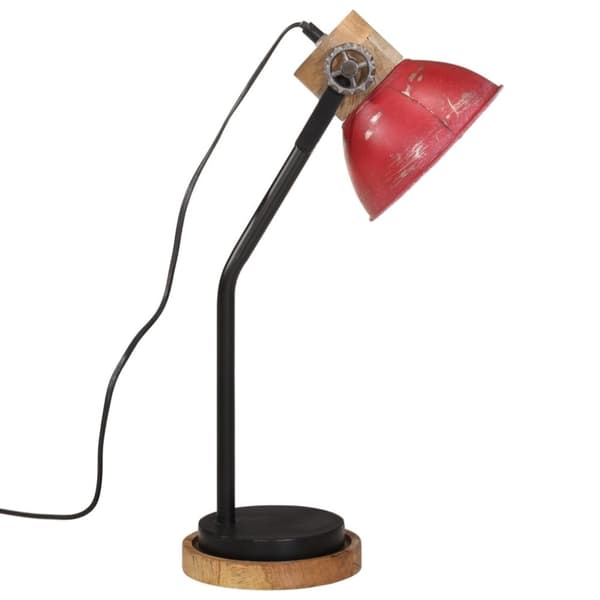 vidaXL skrivebordslampe 25 W 18x18x60 cm E27 rustik rød