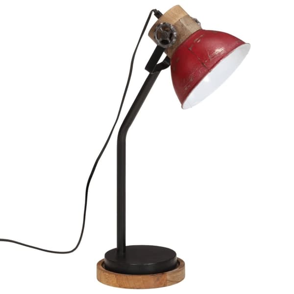 vidaXL skrivebordslampe 25 W 18x18x60 cm E27 rustik rød