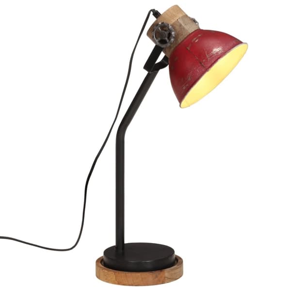vidaXL skrivebordslampe 25 W 18x18x60 cm E27 rustik rød