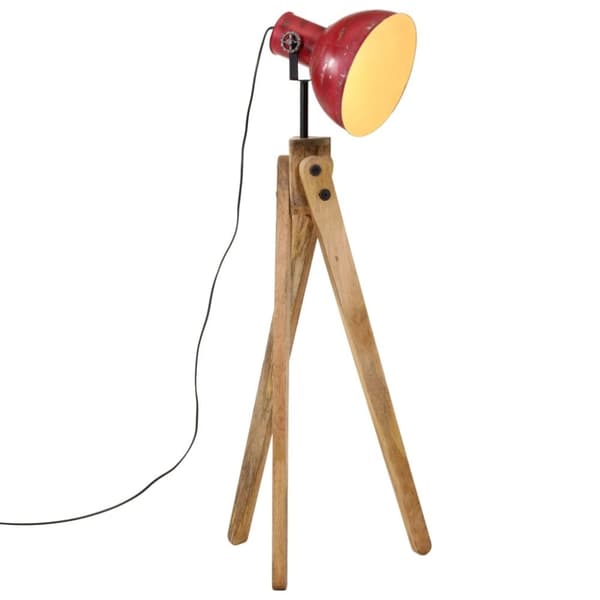 vidaXL gulvlampe 45x45x120 cm 25 W E27 rustik rød